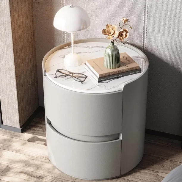 Hillard Home Solutions Lusso Rotondo Nightstand Engineered Wood Bedside Table