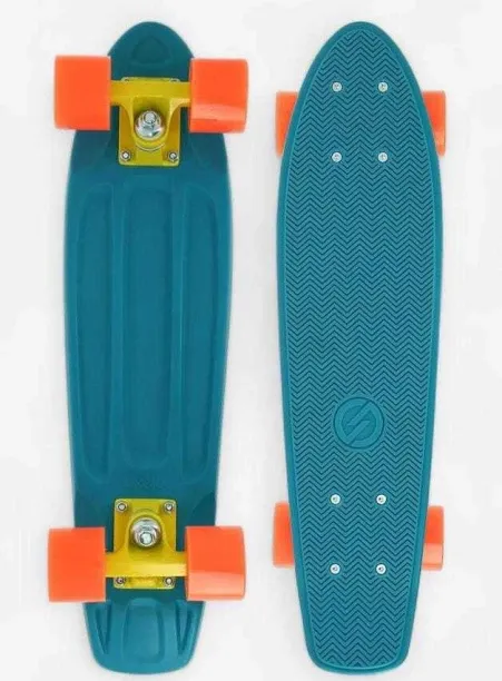 Decathlon Yamba 100 cruiser skateboard - blue/coral 14.5 cm x 10 cm Skateboard
