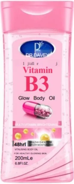 Dr. Davey Vitamin B3 Glow Body Oil - 48hr Vitalizing Multi-Vitamin Brightening & Even Tone Skin Oil…