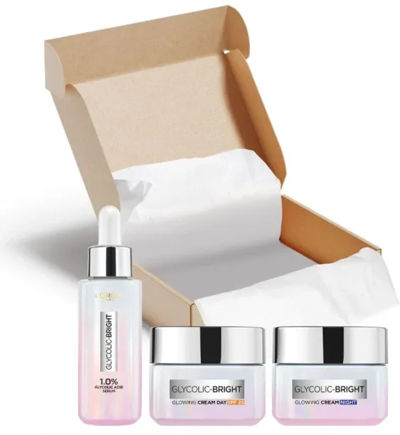 LOreal Glycolic Bright Instant Glowing Regime Bundle Set - 3 Piece