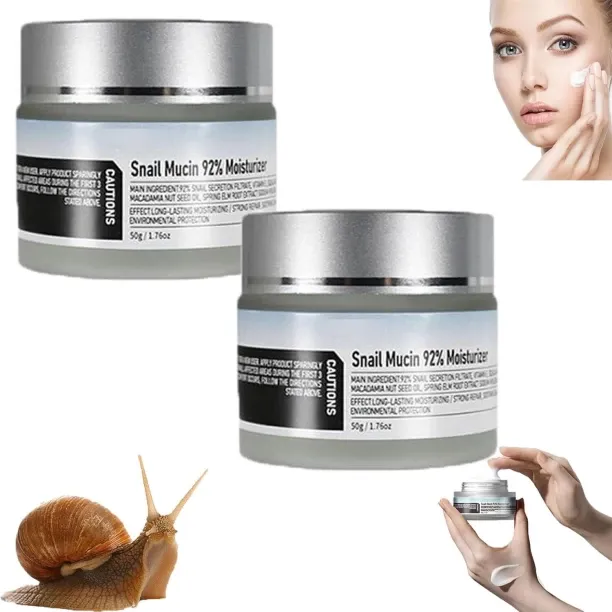 SHIJIN Moisturizer Daily Face Gel Cream, Snail Mucin 92% Hydrating Repair Face Cream for Dry & Sens…