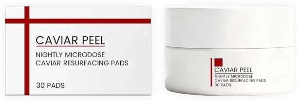 LIUHUI Nightly Microdose Caviar Resurfacing Pads - 30 Pads, Gentle Exfoliating Facial Treatment wit…