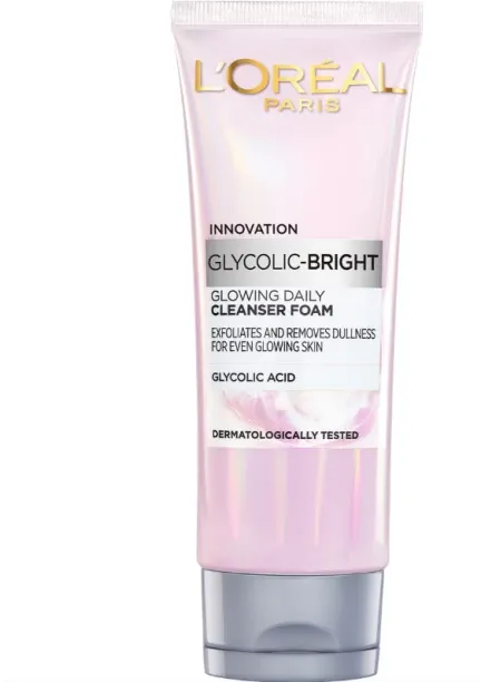 LOreal Bright Glycolic Acid Glowing Daily Cleansing Foam - 100ml