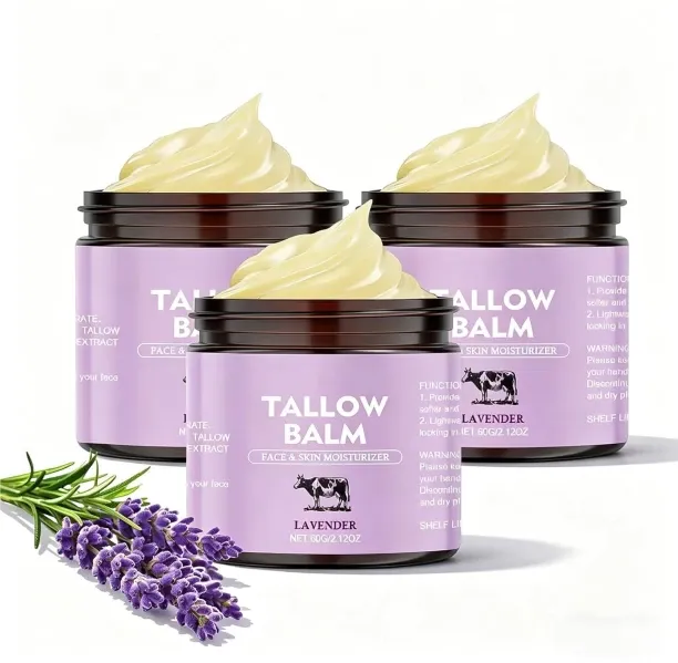 WEIWEISTORE Tallow Balm for Face & Body, Grass Fed Beef Tallow Moisturizer with Lavender, Whipped T…