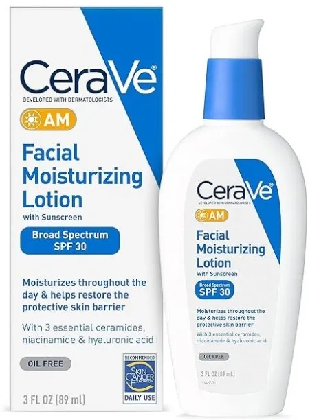 Pbio-essence Cerave am facial moisturizing lotion spf30 3 ounce oil-free face moisturizer with suns…