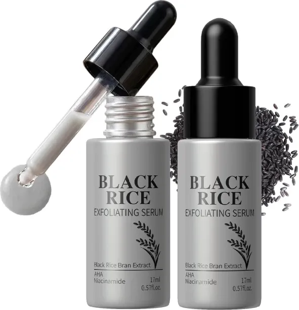SHIJIN Black Rice Exfoliating Serum,Face Exfoliator & Pore Refining Serum,Hydrating Glow Ampoule fo…