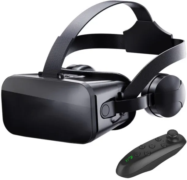 Moucles VR Headset with Built-in Headphones, 3D Virtual Reality Glasses + Bluetooth Remote Controll…