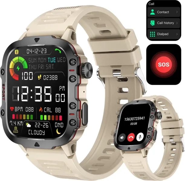 Tidecus Smart Watch for Men (Answer/Make Calls), Rugged Smartwatch with Blood Pressure/Heart Rate/S…