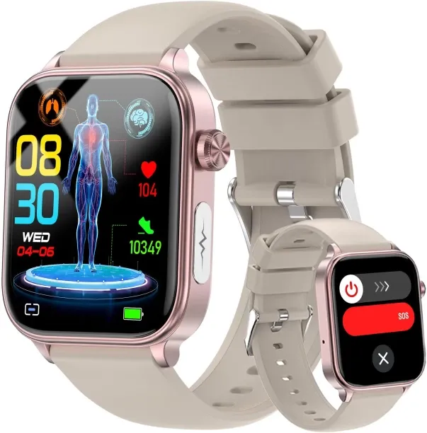 Moucles Smart Watch for Men Women (Answer/Make Calls), 1.96" HD Screen Fitness Watch with Blood Pre…