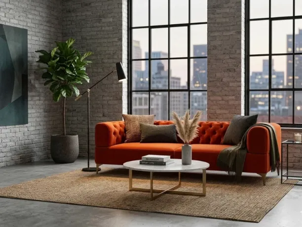 House of Lufian Velvet 3 Seater Couch – Modern Tufted Sofa with Gold Legs | Luxury Lounge Couch Vel…