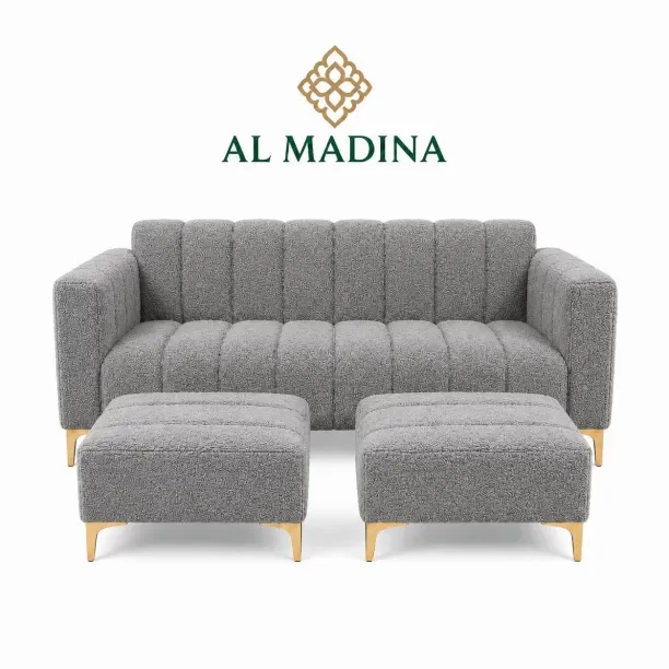 AL MADINA AL1077 Velvet 3 Seater Sofa