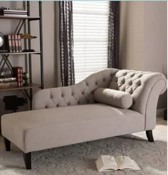 Designer Rooms Benjamin Chaise Lounge Linen 1 Seater  Sofa