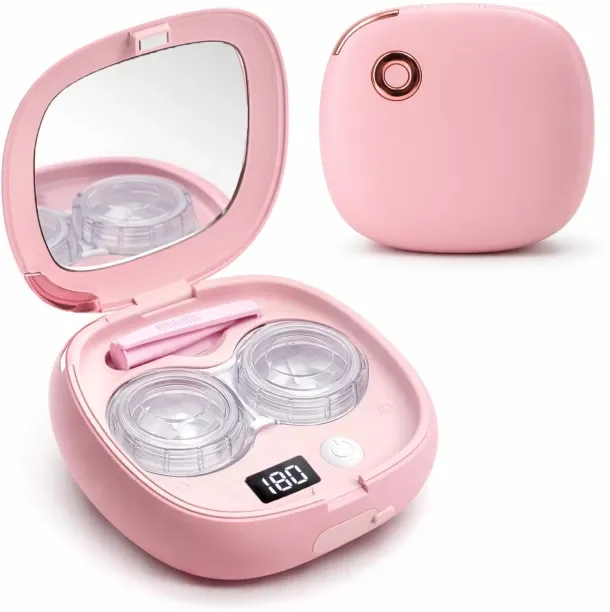 OMGift Plastic Ultrasonic Contact Lens Cleaner Machine – Portable, Rechargeable Cleaning Kit , Appl…