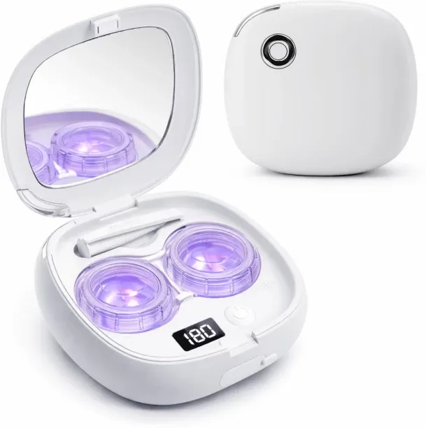 OMGift Plastic Ultrasonic Contact Lens Cleaner Machine – Portable, Rechargeable Cleaning Kit , Appl…
