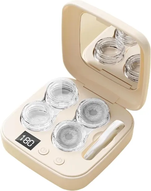 SHIJIN Plastic Contact Lens Cleaner Machine with 4 Time Settings Portable USB Rechargeable Automati…