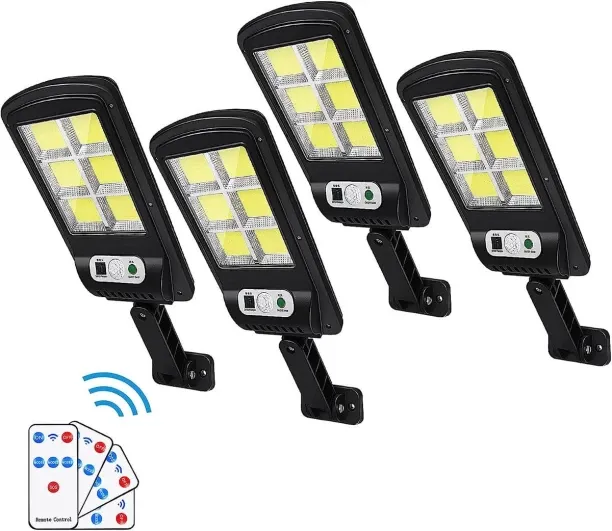Generic 4 x Solar Street Lights Outdoor Remote Control Solar Parking Lot Lights Solar Light Set