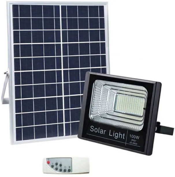 Just Simplified SMD Solar LED Flood Light – Black Solar Light Set