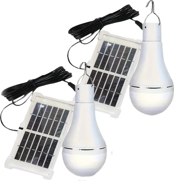 MCI Projects Solar Light Bulbs with Solar Panels - 2 pack Solar Light Set