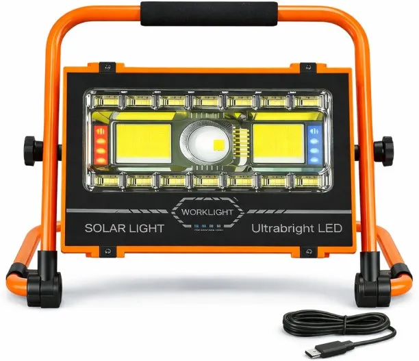 Multifunctional Cordless Solar LED Work light ULTRA BRIGHT COB LED panels Solar Light Set