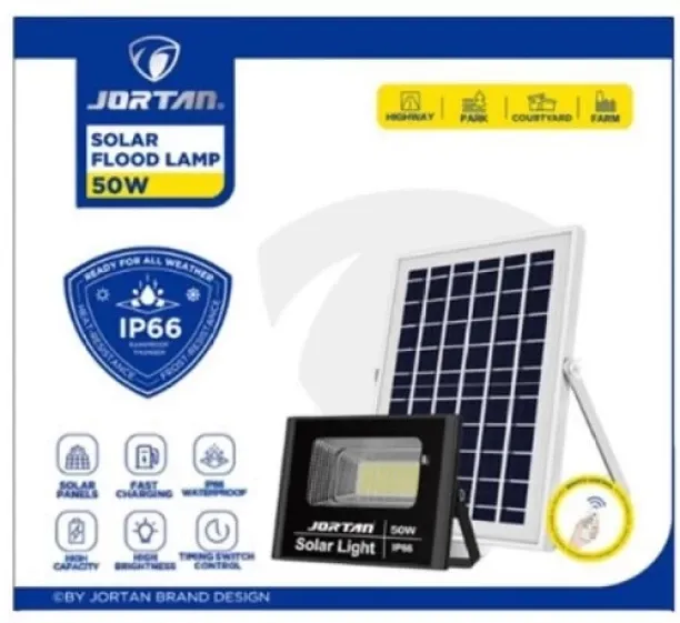 JORTAN 50W Solar Flood Light Solar Light Set Solar Panel