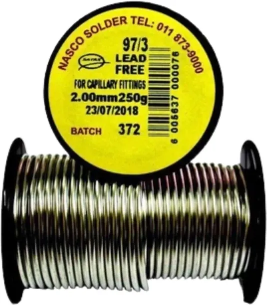 NASCO 97/3 Solid Solder Plumbing Wire 2.0mm 500g Temperature Controlled