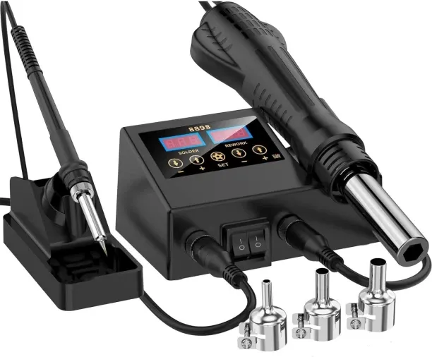 Bloo Welding table with complete accessories, 100 °C - 500 °C, 120 l/min, LCD display, glossy black…