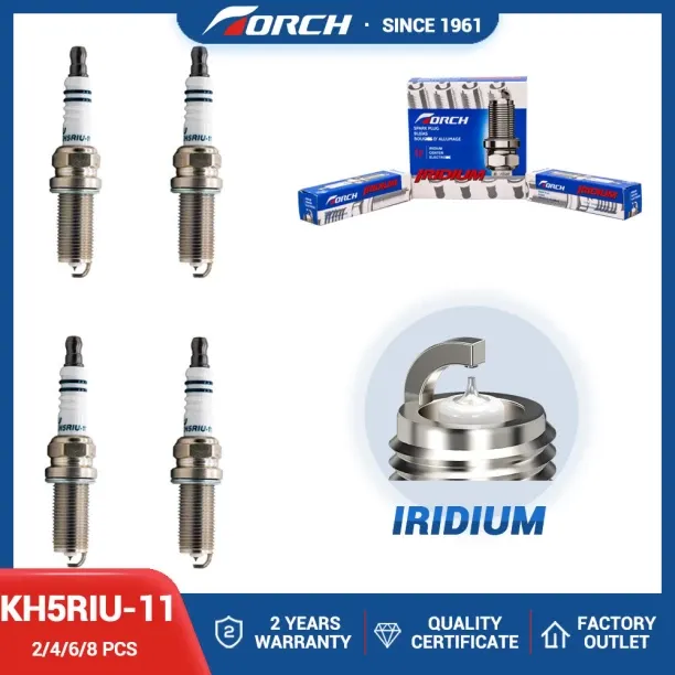 Huanix 2 pieces with box,Brand New Spark Ignition Candle TORCH KH5RIU-11 Iridium Spark Plug for Nis…