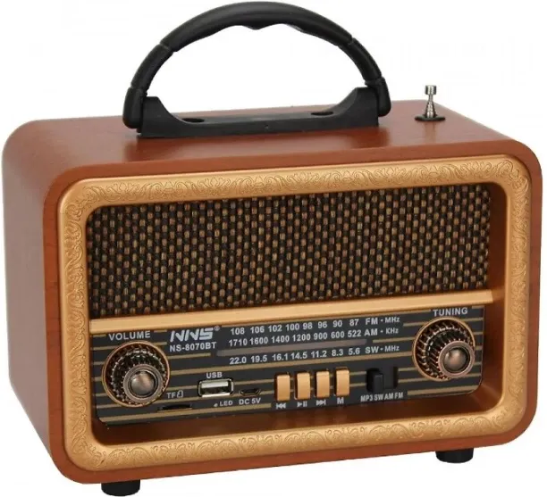 Generic AM/FM/SW 3-Band Portable Radio: Wooden Retro Vintage Radios, Rechargeable Battery Operated,…