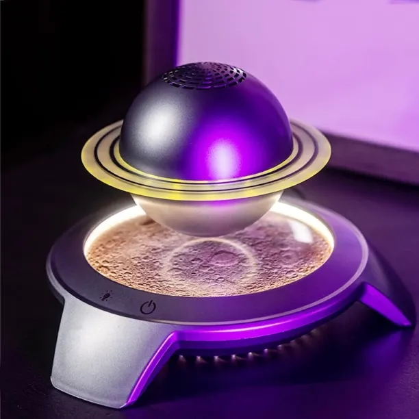 Zuosheng Magnetic Levitation Speakers Bluetooth Wireless Floating Speakers Glowing Crater Saturn So…