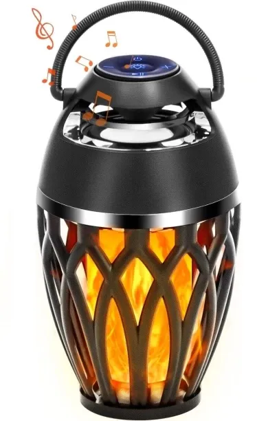 Granty Outdoor Bluetooth Speakers, Bluetooth 5.0 Led Flame Speaker, IPX5 Waterproof Flame Torch Atm…
