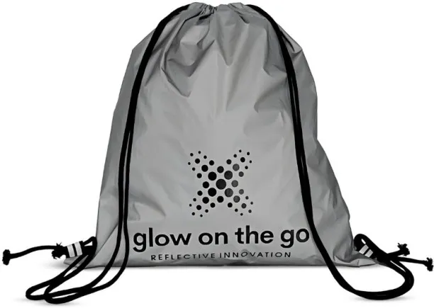 HOME GYM Glow on the Go - Reflective Drawstring Backpack Bag - Gym Sports Outdoors