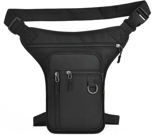 HOME GYM Outdoor sports multifunctional adjustable waterproof waist and leg bag - Black