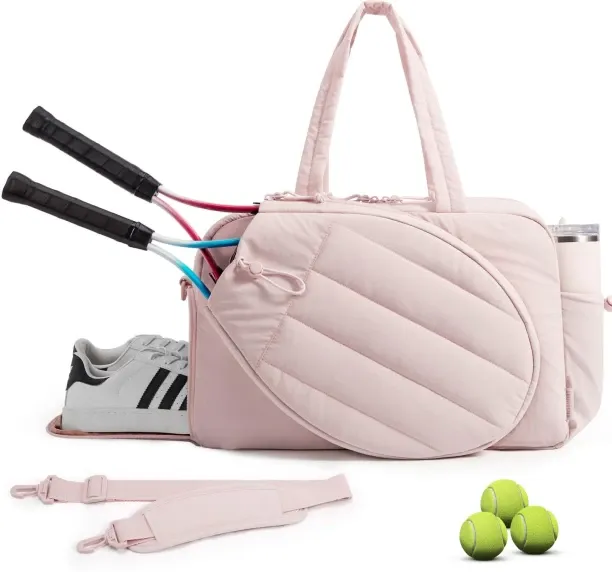 Tidecus Tennis Gym Bag for Women, Tennis Backpack Holds 2 Rackets with Shoe Compartment, 15.6" Lapt…