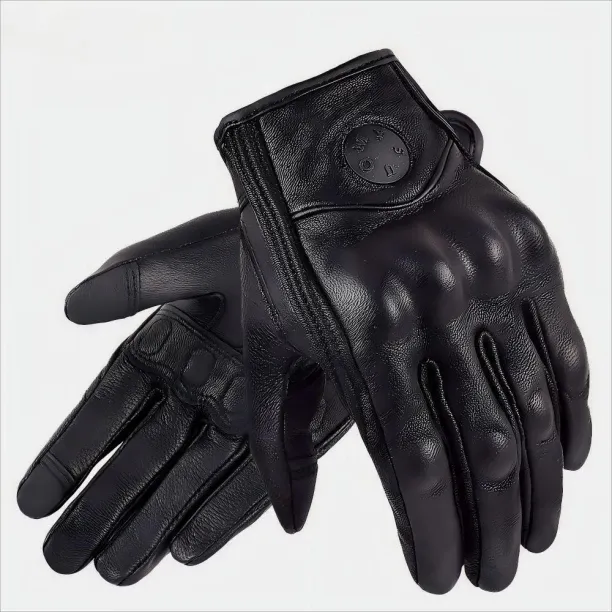 LAHDEK Lady Pink Leather Motorcycle Gloves Genuine Leather Perforated Women Motorbike Riding Gloves…
