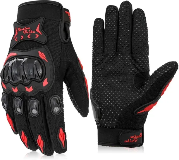 HOME GYM Motorcycle Gloves Riding Gloves for Bike Motocross Racing - Red - L Riding Gloves
