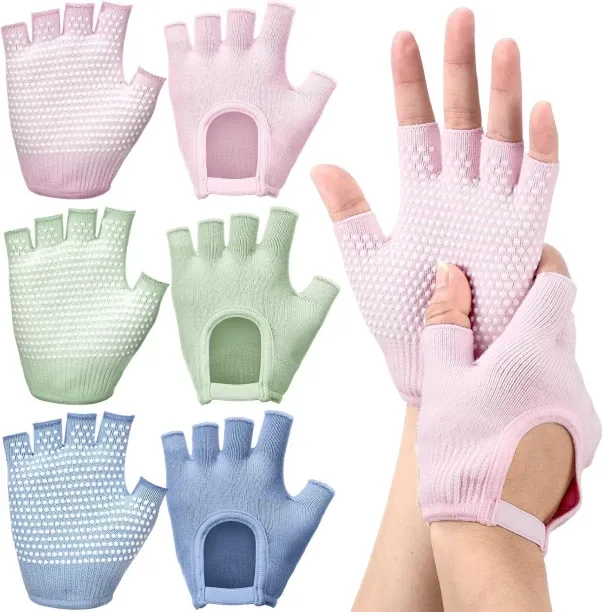 Solala Yoga gloves, women's silicone yoga gloves with anti-slip properties and no fingers, Pilates …