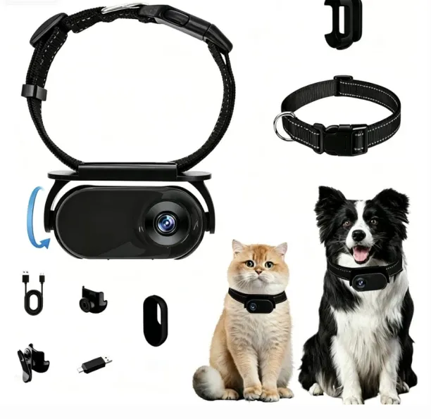 wooden horse Dog and Cat Camera Collar, equipped with a 64GB memory card, a small wearable first-pe…