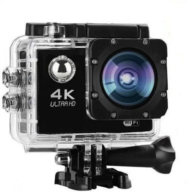 GL Ultra HD 4K Waterproof WiFi Sports Action Camera – Black – 170° Wide Angle, Helmet Mount, Remote…