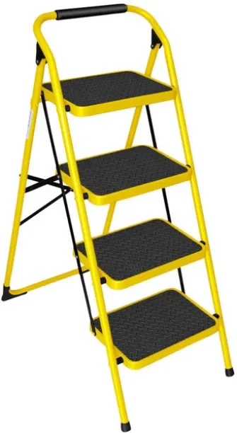 Unique 4-Step Folding Steel Step Stool Anti-Slip Wide Tread 150 kg Load Capacity Tall Household Rea…