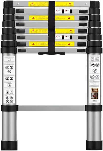 MHC Outdoor Aluminum Compact Ladder, Heavy Duty Folding Telescopic Ladders - 540 cm Aluminium Ladder