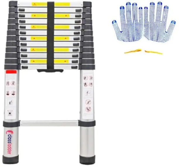 jozi trade Classladder Telescopic Aluminum Telescopic Ladder for Outdoor Indoor Use - 4.1m Steel La…