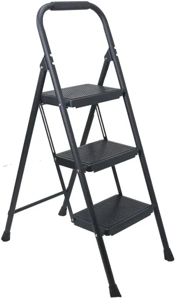 LMA 3 Step Narrow Platform Heavy-Duty Steel Folding Ladder - 150kg Steel Ladder