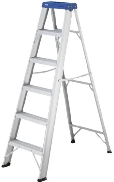 Unique 5-Step A-Frame Aluminium Ladder (Blue ) Lightweight Household Step Ladder 150 kg Load Capaci…