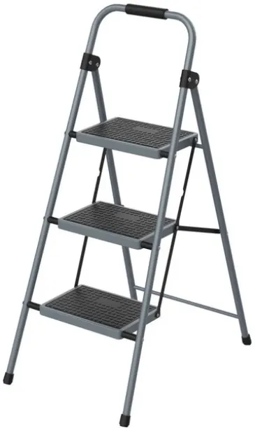 Unique 3-Step Heavy-Duty Aluminium Ladder 150 kg Capacity Rust-Proof Industrial Reach Aluminium Lad…