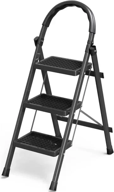 Generic 3 Step Scissor Ladders, Non-Slip Tubular Ladder, 3 Steps Folding Ladder for Home, Office, C…