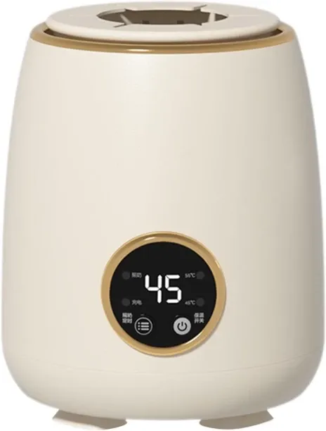 Zuosheng LED Display Electric Milk Shaker with 6 for Hands-Free Use During Travel White(Cream Yello…