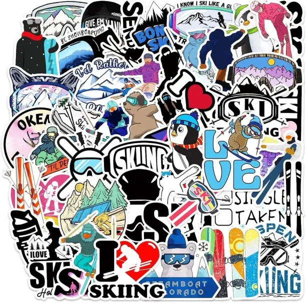 NEXUS 3 cm 50pcs Skiing Sport Series Stickers Waterproof Children and Youth Water Bottle Sticker, S…