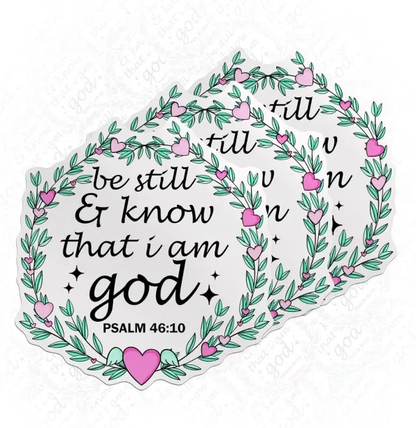 NEXUS 3 cm (3PCS) Psalm 46:10 Sticker Jesus Christian Be Still and Know That I Am God Sticker Die C…