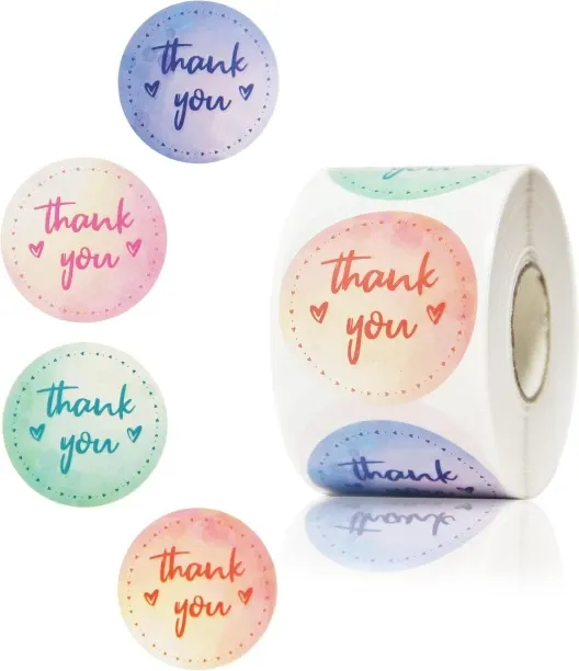 NEXUS 3 cm 500Pcs 1.5 Inch Original Design Thank You Stickers with 4 Design for Small Business Stic…