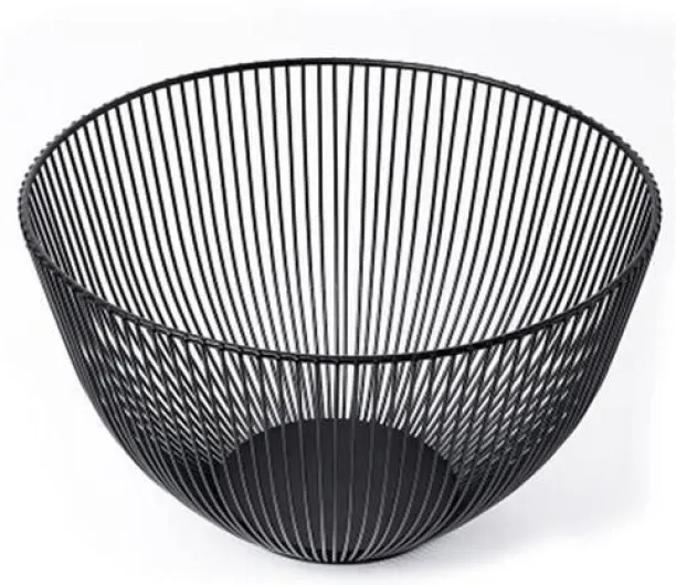 generic Jute Fruit Bowl Metal Fruit Basket Black Wire Fruit Bowls 25x14cm Iron Woven Fruit Baskets …